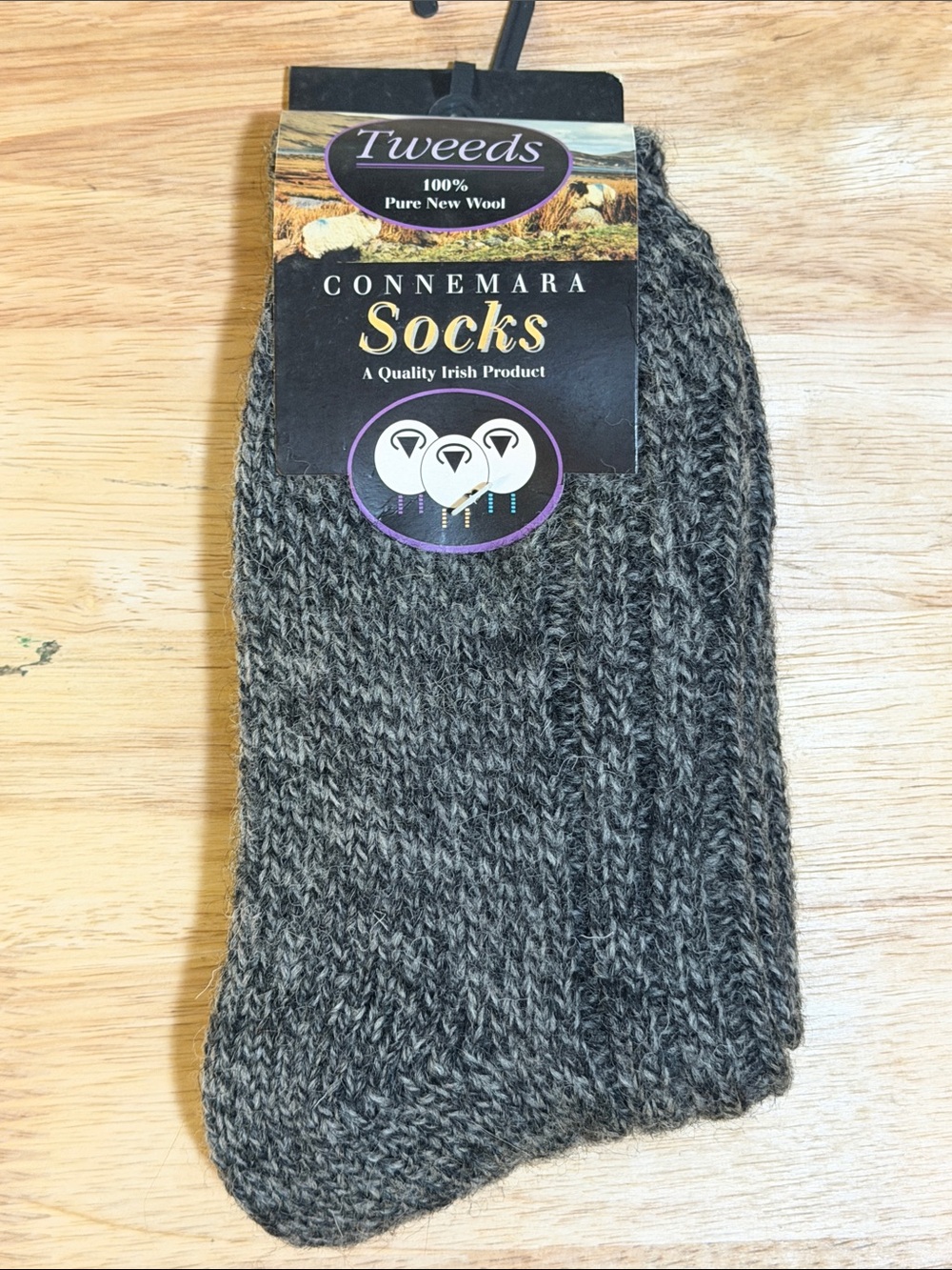 Connemara Tweeds 100% Wool  Irish Walking Socks  M New